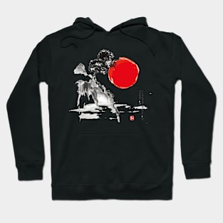 traditional japanese ink drawing Hoodie